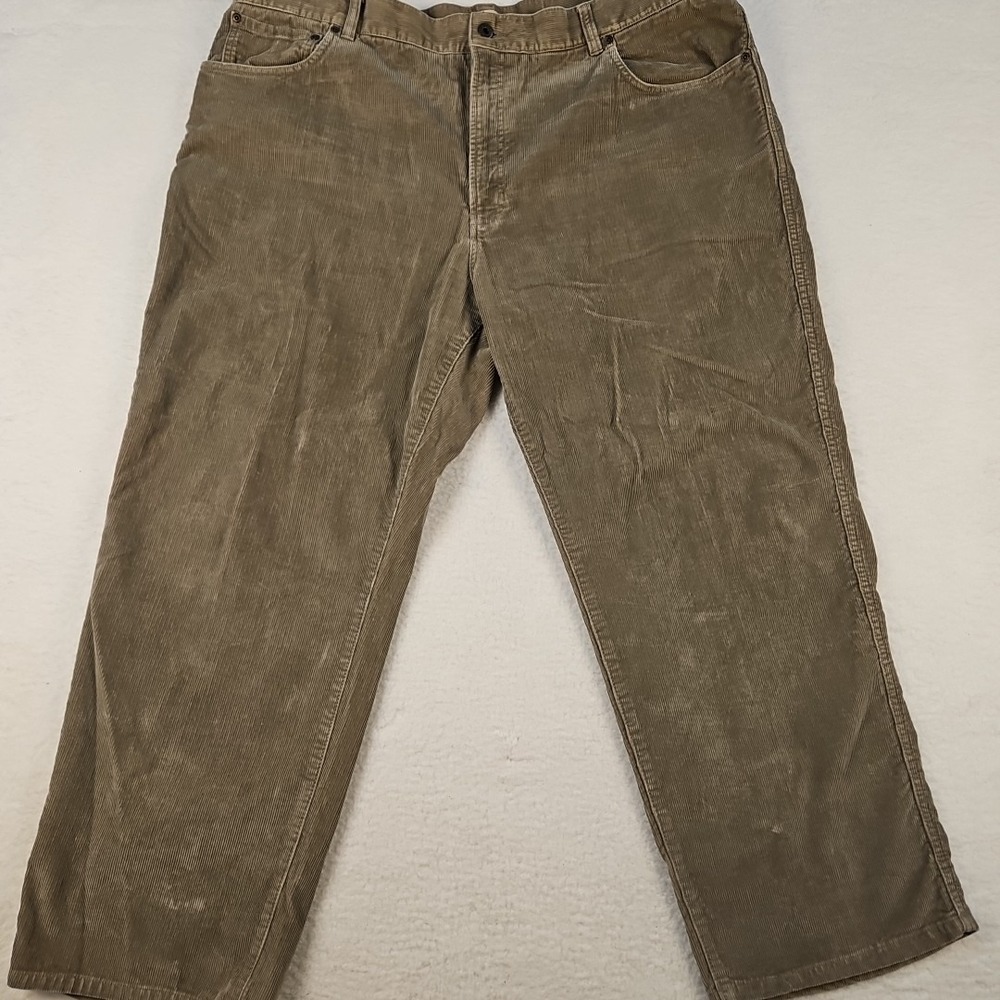VTG LL Bean Corduroy Pants 100% Cotton Brown Mens 44x29 Classic Fit Straight Leg